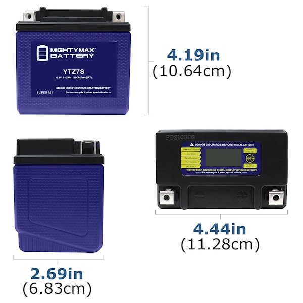 YTZ7S Lithium Replacement Battery Compatible With Tytaneum KTZ7S